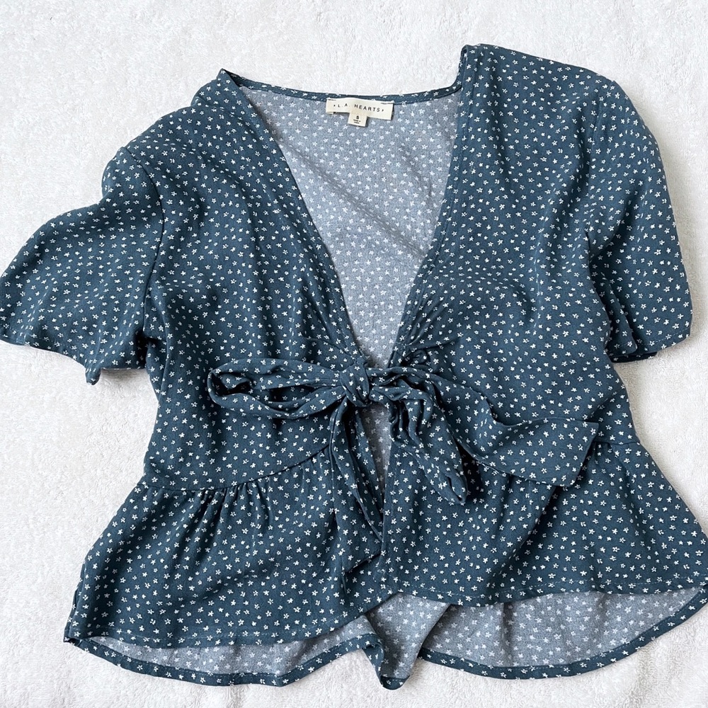 LA Hearts Tie Top